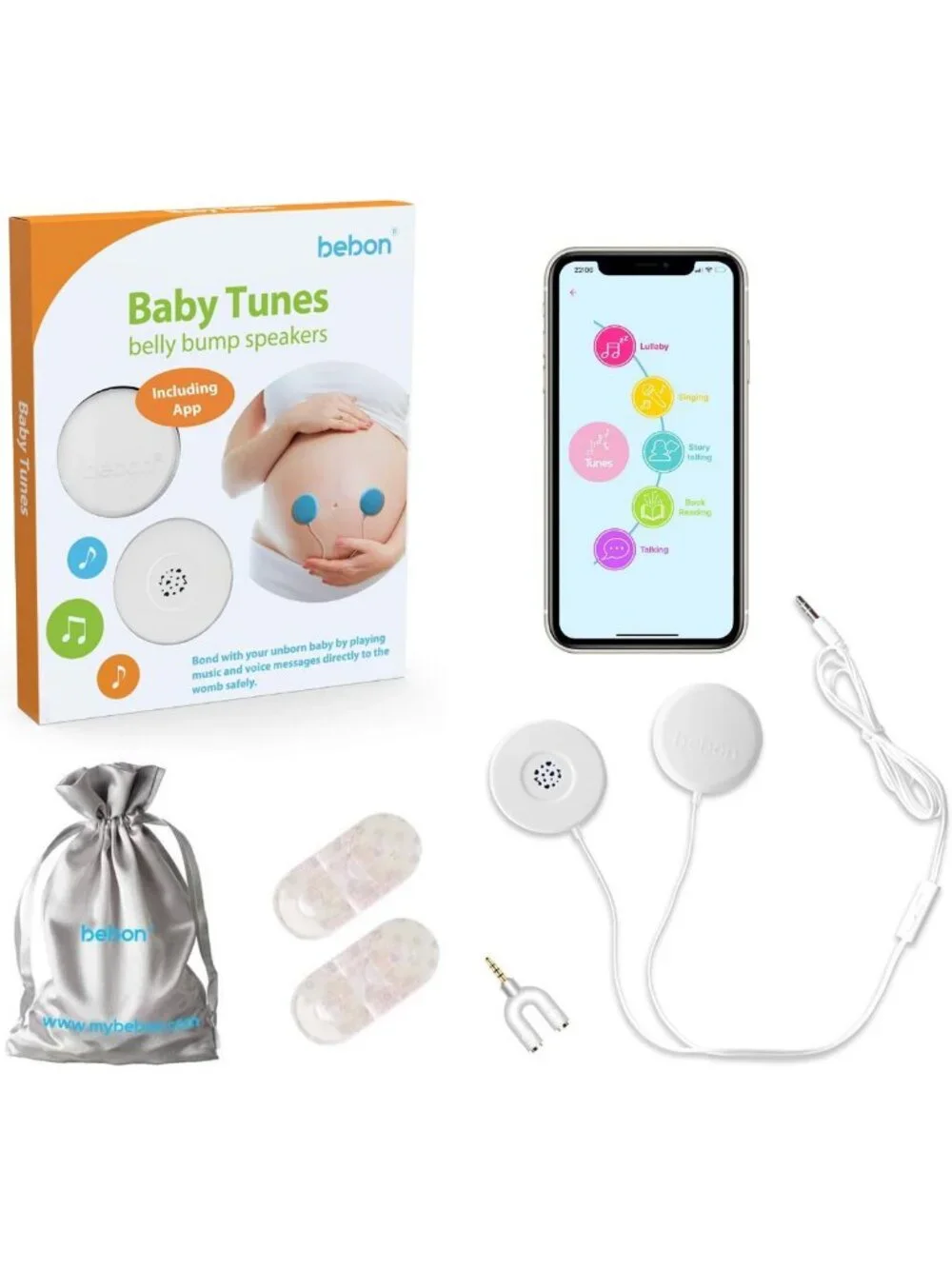 Premium Baby Bump Headphones | Plays Music & Sounds to Womb | Bluetooth Speaker
